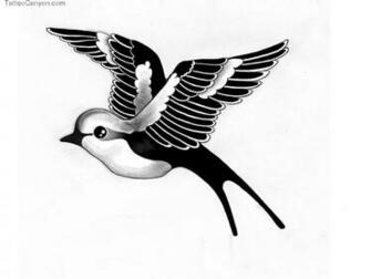 Designs Black White Bird Flying Tattoo Wallpaper Picture