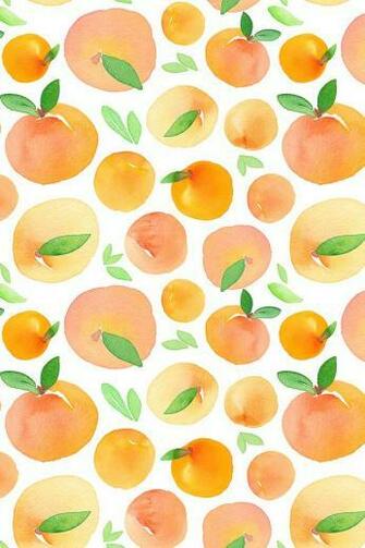Hand Painted Watercolor Peaches By Dinaramay Available In Fabric