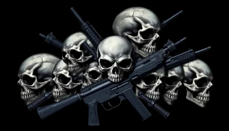 Skulls And Guns Wallpaper