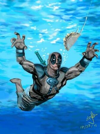 Deadpool Chasing Taco By Jzjzforever