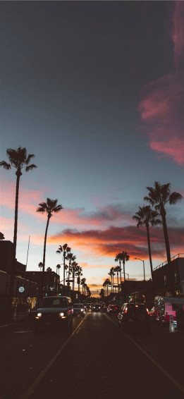 City Sunset Road iPhone Ios Wallpaper