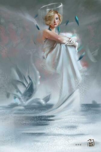 Yasar Vurdem Fantasy Art Portraits Original Beautiful Blonde