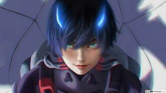 Darling In The Franxx Hiro Blue Horns HD Wallpaper