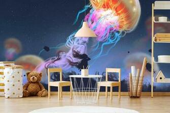 Girls Bedroom Wallpaper Red Man Art