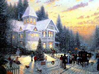 Holiday Wallpaper Christmas Eve Painting