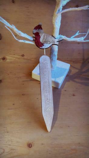 Robin Grave Marker Graveside Christmas Decoration Etched And