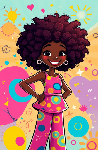 Pretty Black Girl Cartoon Wallpaper