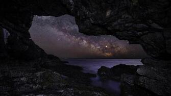 The Milky Way From A Sea Cave Acadia National Park Maine Usa X