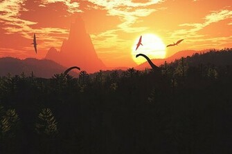 Prehistoric Jungle Wall Mural Dinosaur Wallpaperink Co
