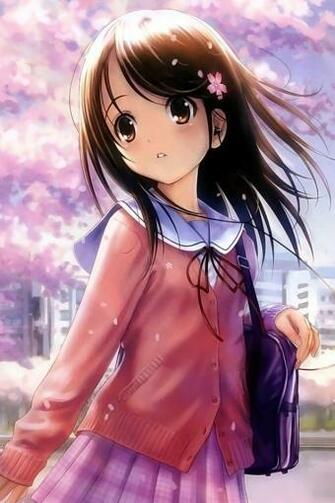 School Anime Girl iPhone HD Wallpaper