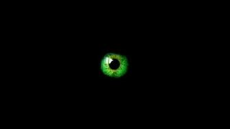 Green Eye On Black Background Wallpaper