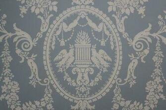Antique Vintage Wallpaper Victorian Blue Lovebirds Made In England