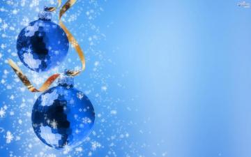Blue Balls Christmas HD Wallpaper
