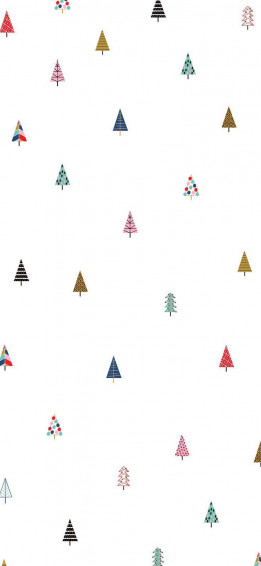 Cute Christmas iPhone Colored Trees Wallpaper