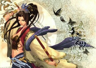 Anime Girl Kimono Sword HD Wallpaper Desktop Pc Background