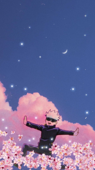 Gojo Running Jujutsu Kaisen iPhone Wallpaper