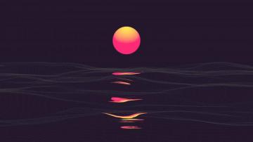Orange And Red Sun Illustration 4k Wallpaper