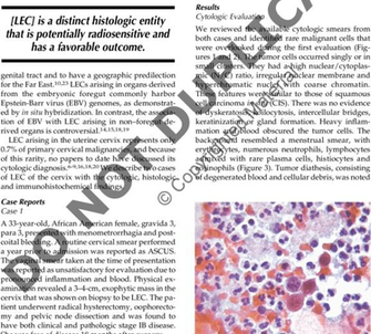 Cytology Of Lelc The Cervix Malignant Cells In A Background