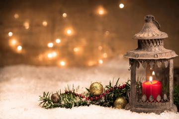 Wallpaper Christmas Lantern Balls Candles