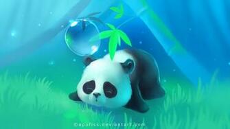 Wallpaper Apofiss Panda Lay Sleeping Bubble Tree