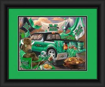 Marshall Thundering Herd Tailgate Celebration X Framed Photo