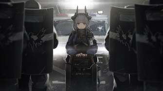 Anime Girl Police Shield Arknights Liskarm 4k Wallpaper