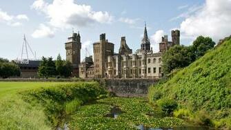 Image United Kingdom Cardiff Castle Castles Pond Cities