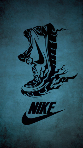 Flaming Nike iPhone Black Wallpaper