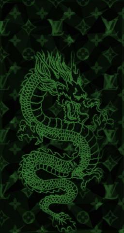 Green Dragon iPhone Wallpaper Japanese