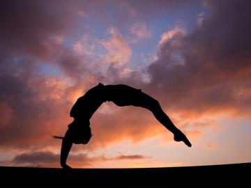 Image Workout Silhouettes Athletic Gymnastics Young Woman
