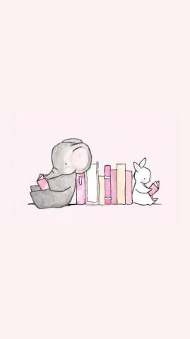 Elephant And Bunny Cute Wallpaper iPhone