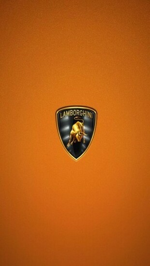 Lamborghini Logo HD Orange Wallpaper iPhone