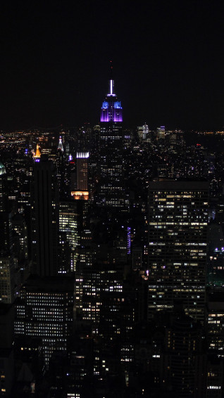 Wallpaper Night City Lights Skyscrapers