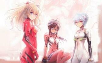 The Evangelion Anime Wallpaper Titled Asuka Mari Rei