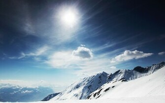 Sunny Snowy Mountains Wallpaper HD Desktop