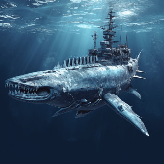 Battle Class Mosasaurus R Midjourney