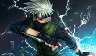 Wallpaper Naruto Hatake Kakashi Solo Gloves Leaves Scar