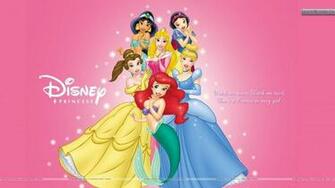 Disney Princess On Pink Background Wallpaper