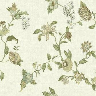 Waverly Global Chic Cream And Beige Graceful Garden Trail Wallpaper