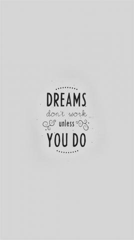 Quote Dreams Dont Work Minimal White iPhone Wallpaper Disney