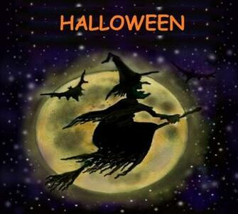 Halloween Witch And Moon Wallpaper