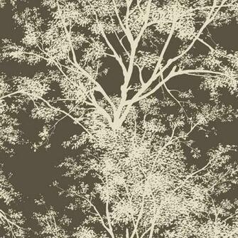 Brown Cream Ap7505 Tree Silhouette Wallpaper Contemporary