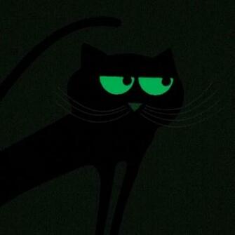 Glow In The Dark Cats Wallpaper Black