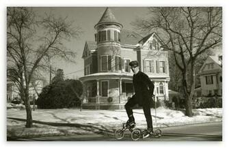 Vintage Roller Skates Digital Wallpaper Black