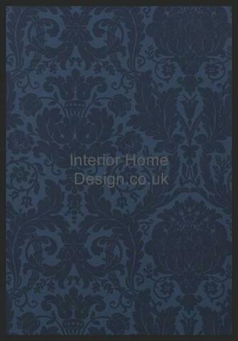 Navy Damask Wallpaper