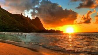 Sunset Clouds Landscape Nature Sea HD Wallpaper 1080p