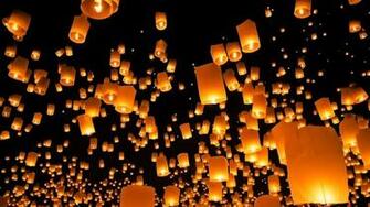 Night Light Ballon Photography HD Wallpaper