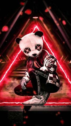 Create Meme Drawing Pandas Neon HD Wallpaper Panda Dj
