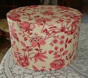 Vintage French Wallpaper Hat Box Storage Paul Dumas