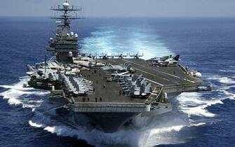 Navy Aircraft Carrier Fighter Jets Ocean Sea Wallpaper